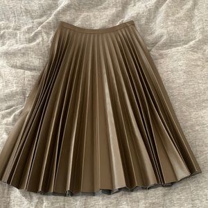 ASOS Pleated pleather Midi-Skirt
